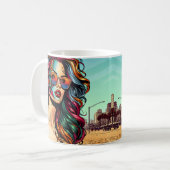 Fracturing Art | Abstrakte Frau am Strand Kaffeetasse (Vorderseite Links)