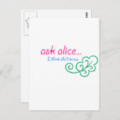 Frag Alice Postkarte (Vorne/Hinten)
