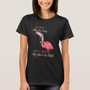 Frag auf, warum ich Crazy Flamingo Sarcastic bin T-Shirt