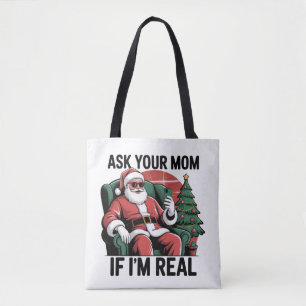 Frag Deine Mutter Lustiger Weihnachtsmann Snarky R Tasche