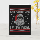 Frag deine Mutter, ob ich der echte Weihnachtsmann Karte (Gelbe Blume)