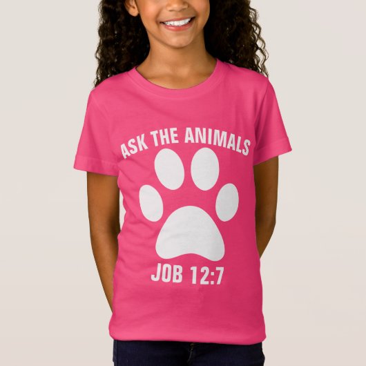 FRAG DER TIERE Christliche KINDER T - Shirt (Vorderseite)