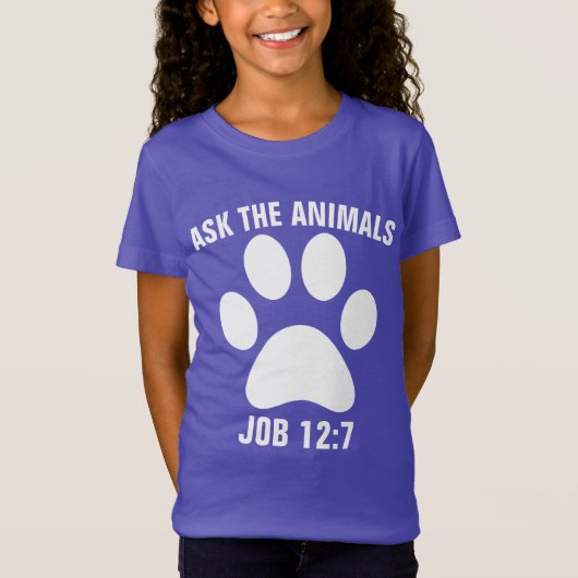 FRAG DER TIERE Christliche KINDER T - Shirt (Vorderseite)
