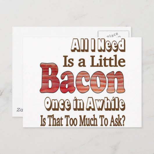 Frag für Bacon Postkarte (Vorne/Hinten)