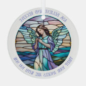 Frag, glaube, erhalte Angel | Lilac, Aqua gesteini Ornament Aus Glas (Rückseite)
