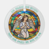 Frag, glaube, erhalte | Rainbow Angel Stains Ornament Aus Glas (Vorderseite)
