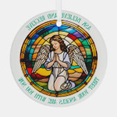 Frag, glaube, erhalte | Rainbow Angel Stains Ornament Aus Glas (Rückseite)