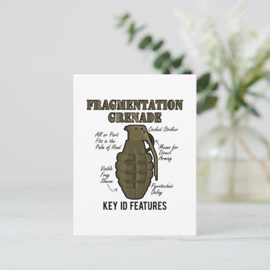 Frag-Grenade-ID-Features Postkarte (Stehend Vorderseite)