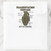 Frag-Grenade-ID-Features Quadratischer Aufkleber (Tasche)