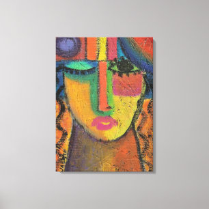 Frag keine Abstrakte Acrylmalerei auf OSB Leinwanddruck