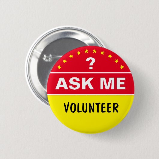 Frag Me About & VOLUNTEER - personalisierter Text Button (Vorne & Hinten)