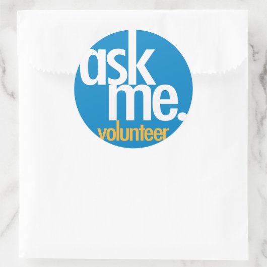 Frag Me. Blue freiwillige Aufkleber (Tasche)