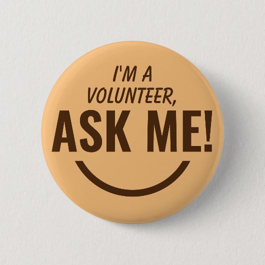 Frag Me Camel Volunteer Abzeichen Pinback Button (Vorderseite)
