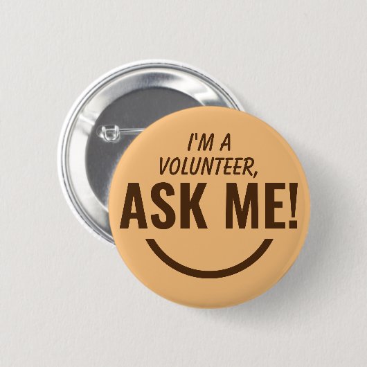 Frag Me Camel Volunteer Abzeichen Pinback Button (Vorne & Hinten)
