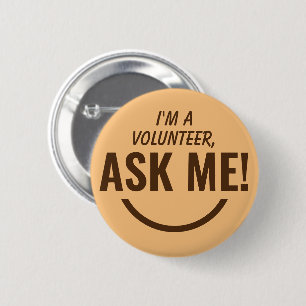 Frag Me Camel Volunteer Abzeichen Pinback Button