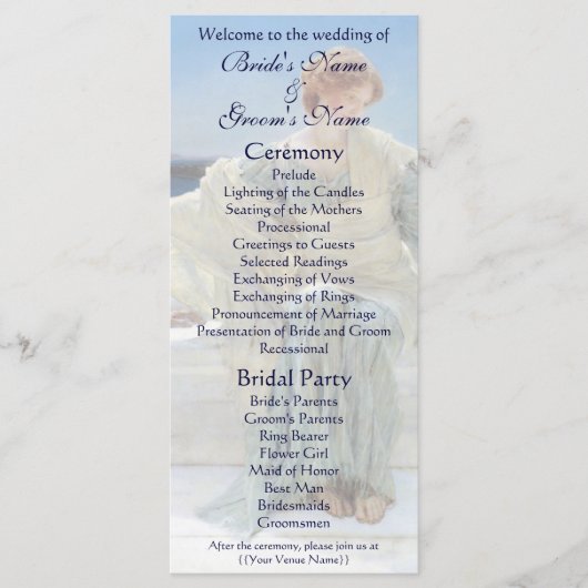 Frag Me No more von Alma Tadema Wedding Programm (Vorderseite)