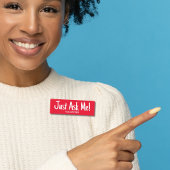 Frag Me Red Volunteer Namensschild