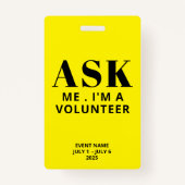Frag Me Yellow Volunteer Ausweis (Rückseite)