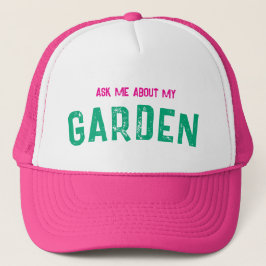 Frag mich nach meinem GARTEN Pinker Hut Truckerkappe