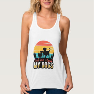 Frag mich nach meinem Hunde Vintage Hundeliebhaber Tank Top