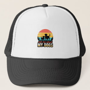 Frag mich nach meinen Hunden Vintage Hundeliebhabe Truckerkappe