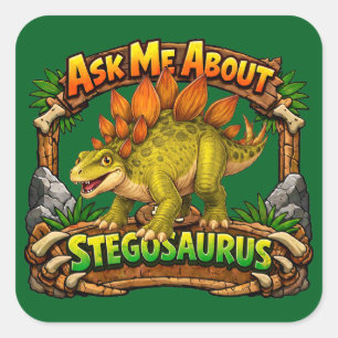 Frag mich über den Stegosaurus   3 Zoll Aufkleber