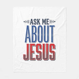 Frag mich über Jesus Vintage-Christen-Shirt-Design Fleecedecke