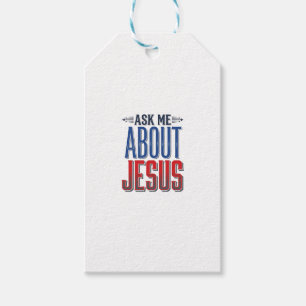 Frag mich über Jesus Vintage-Christen-Shirt-Design Geschenkanhänger