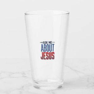 Frag mich über Jesus Vintage-Christen-Shirt-Design Glas