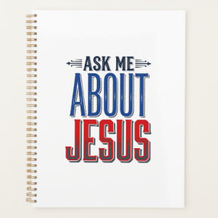 Frag mich über Jesus Vintage-Christen-Shirt-Design Planer
