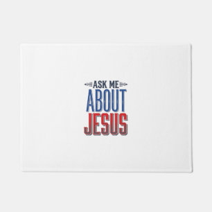 Frag mich über Jesus Vintage-Christliches-Shirt-De Fußmatte
