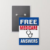 Frag mich über Medicare Button (Vorderseite/Rückseite)