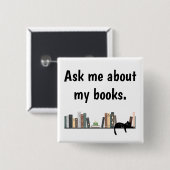 Frag mich über meine Bücher Button (Vorne & Hinten)