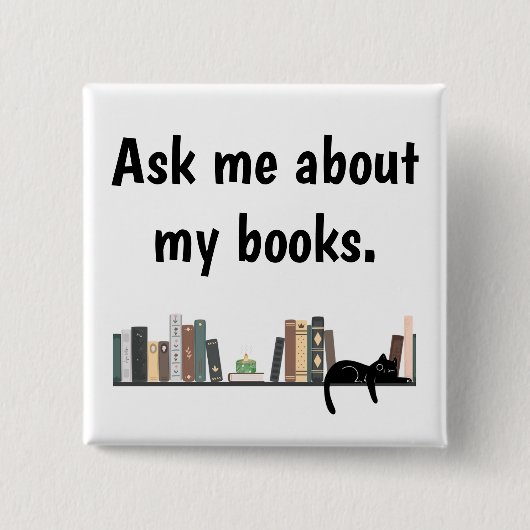 Frag mich über meine Bücher Button (Vorderseite)