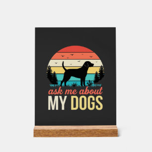 Frag mich über meine Hunde Retro-Sonnenuntergang_1 Acrylschild