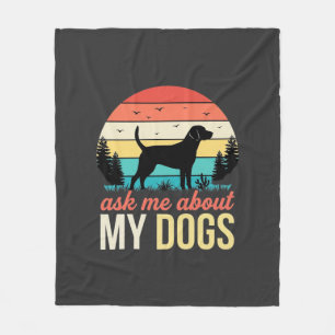 Frag mich über meine Hunde Retro-Sonnenuntergang_1 Fleecedecke
