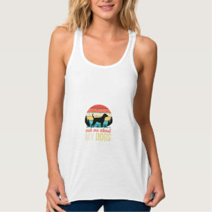 Frag mich über meine Hunde Retro-Sonnenuntergang_1 Tank Top