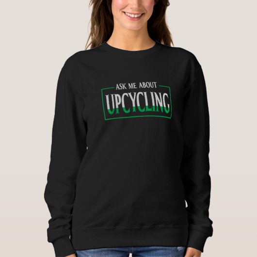 frag mich über Upcycling Premium Sweatshirt (Vorderseite)