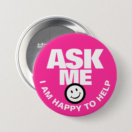 Frag mir, dass ich gerne heiß rosa helfe button (Vorne & Hinten)