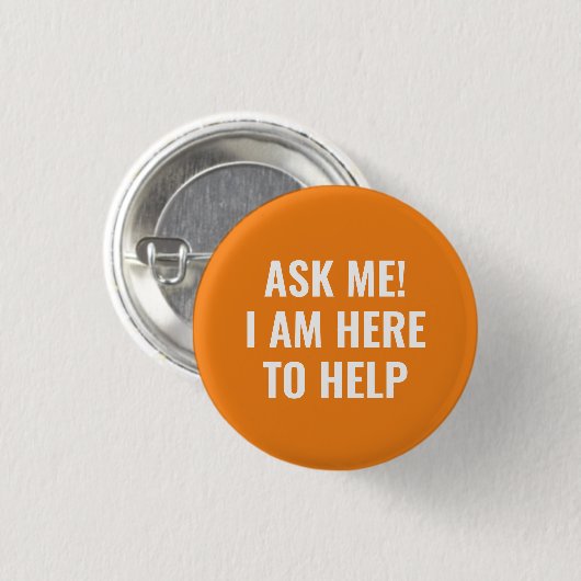 Frag mir, dass ich hier bin, um einfache, weiße Or Button (Vorne & Hinten)