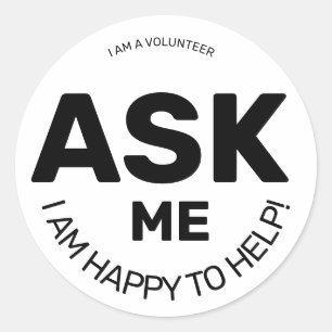 Frag mir eine Frage Runder Aufkleber