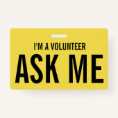 Frag mir Gelb, ich bin Freiwilliger Ausweis (Rückseite)