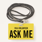 Frag mir Gelb, ich bin Freiwilliger Ausweis (Rückseite mit Schlüsselband)