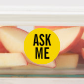 Frag mir | Gelbes Abzeichen Etiketten (Befestigt)