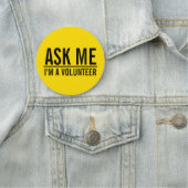 Frag mir | Gelbes Abzeichen Namensschild (Beispiel)