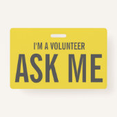 Frag mir Gelbgrau Ich bin Freiwilliger Ausweis (Rückseite)