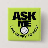 Frag mir glücklich, helle Grafik zu helfen Button (Vorderseite)