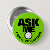 Frag mir Ich bin ein Freiwilliger grün schwarz Abz Button (Vorne & Hinten)