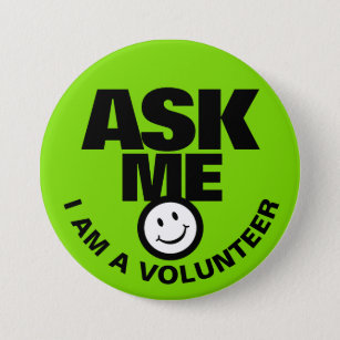 Frag mir Ich bin ein Freiwilliger grün schwarz Abz Button