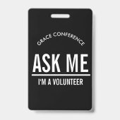 Frag mir, ich bin ein freiwilliges id-Abzeichen Ausweis (Back)